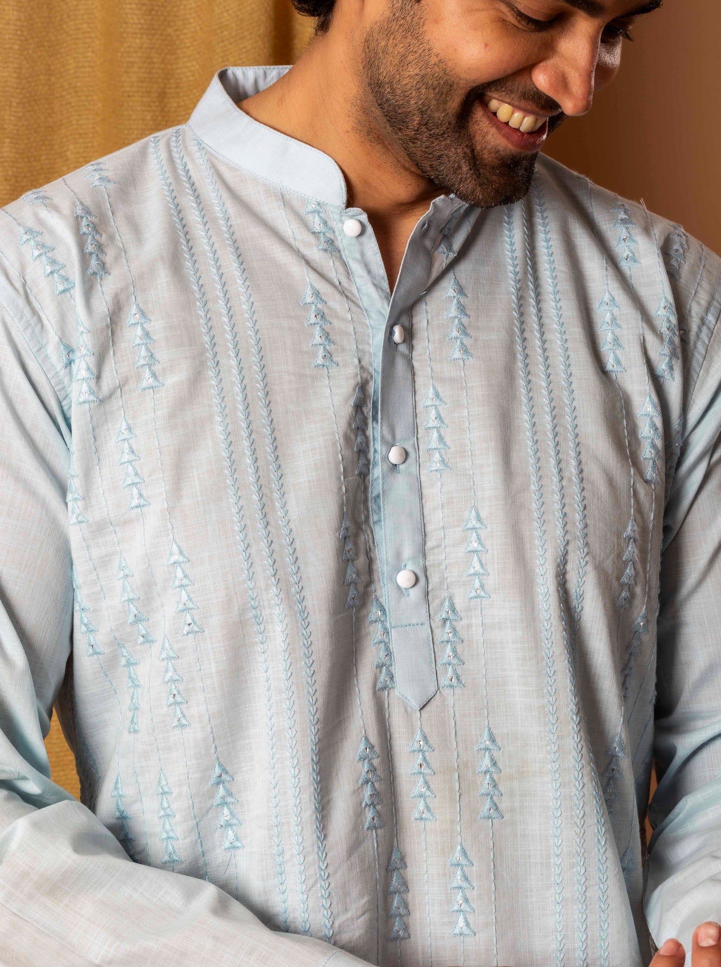 Powder Blue Mirror Kurta