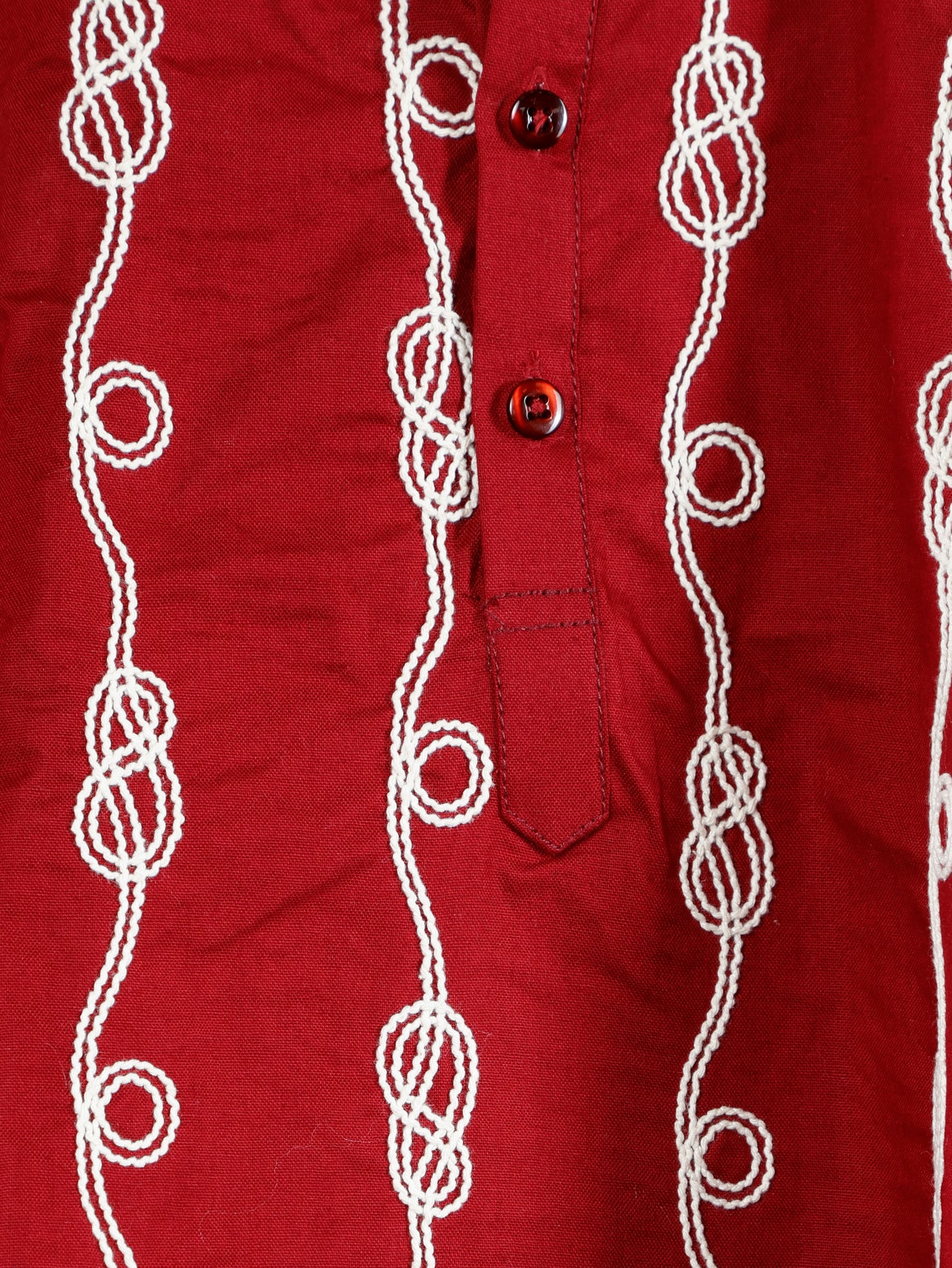 Spiral Embroidered only Kurta-Regal Maroon