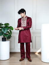 Regal Heritage Embroidered only Kurta-Maroon