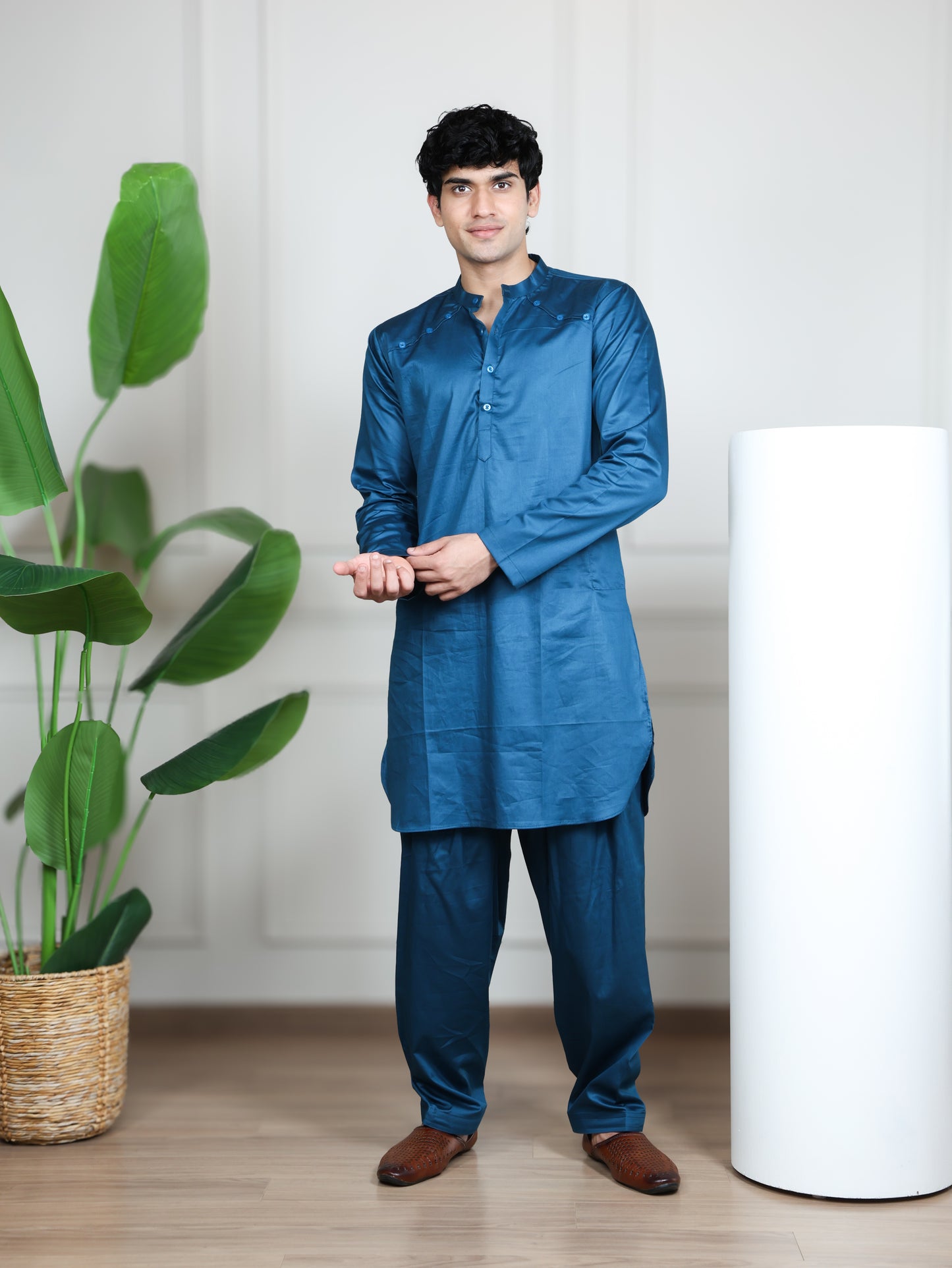 Pathani Set-Brown Blue