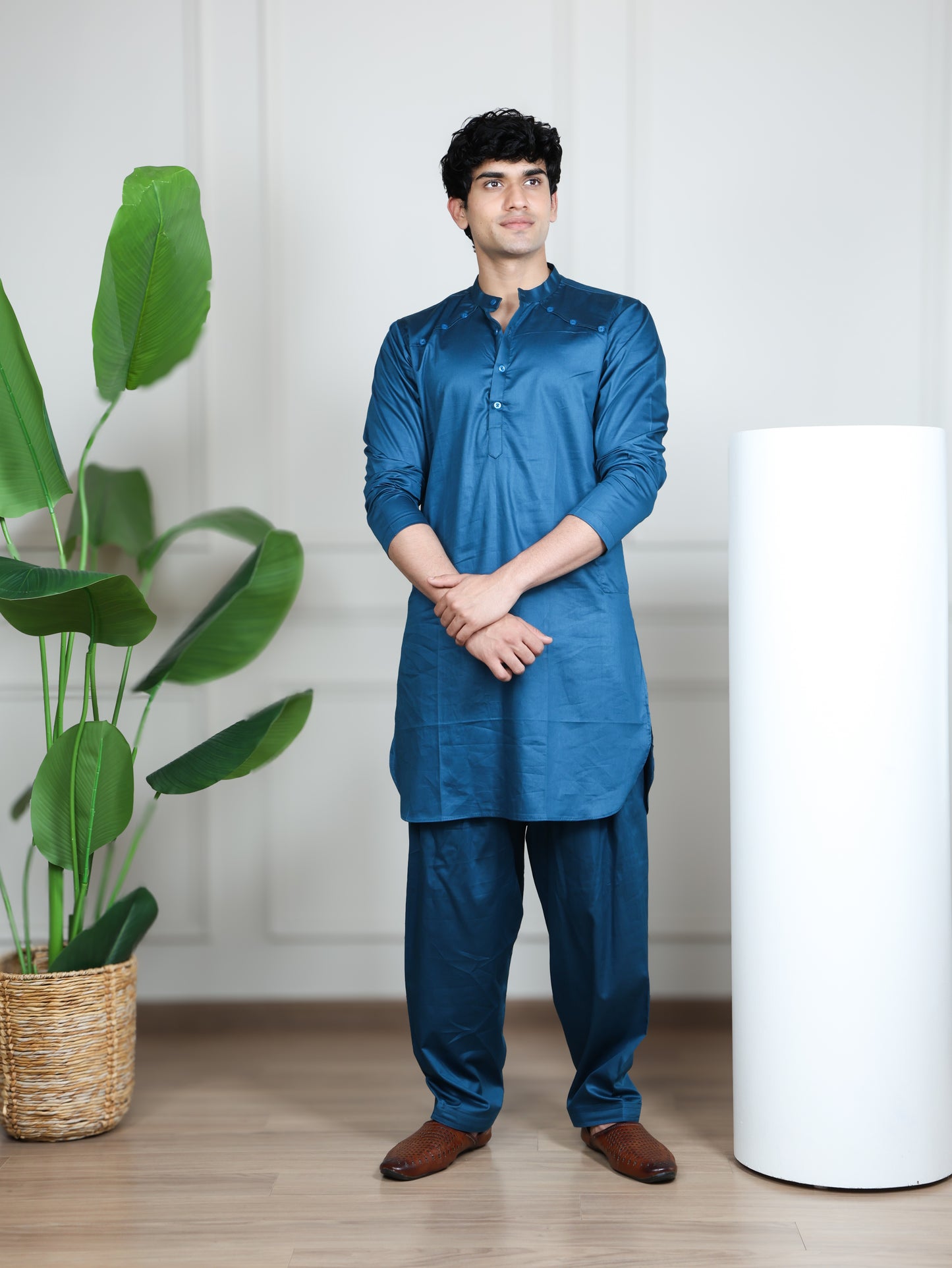 Pathani Set-Brown Blue