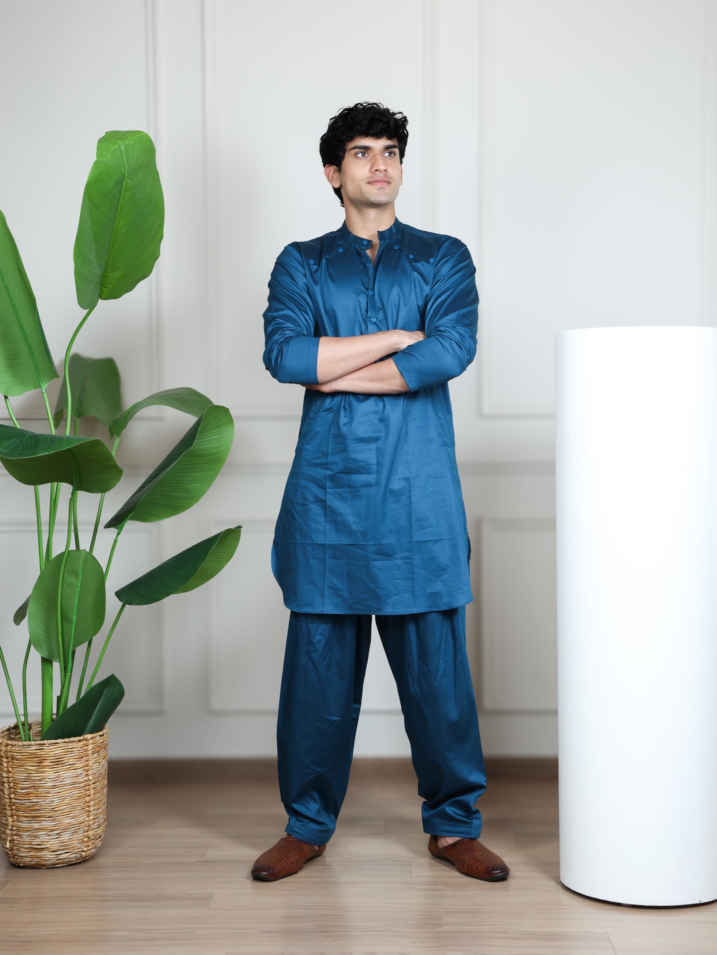 Pathani Set-Brown Blue