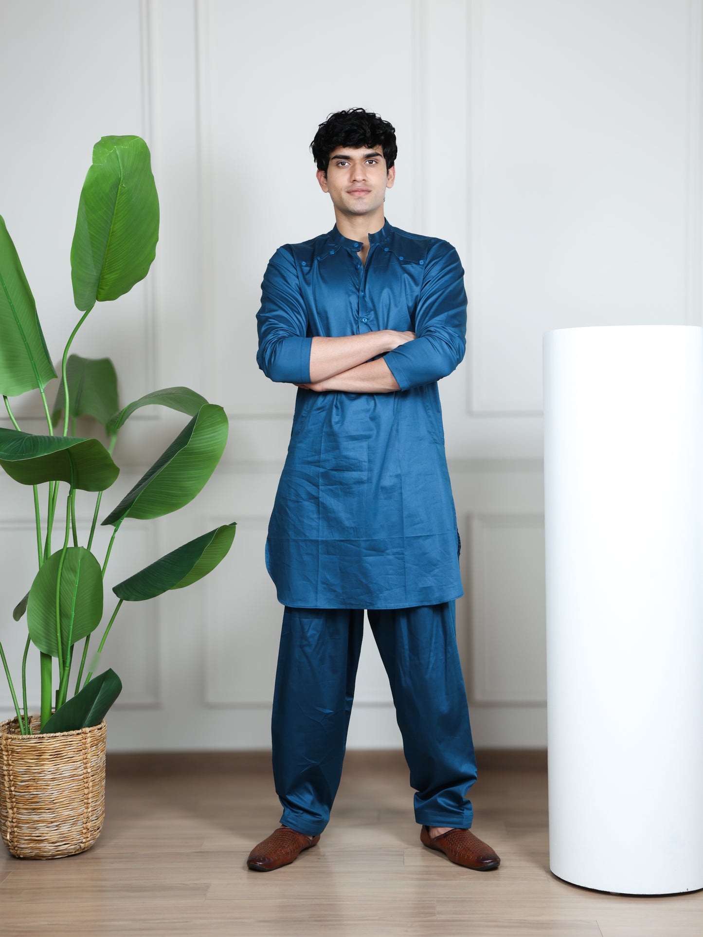 Pathani Set-Brown Blue