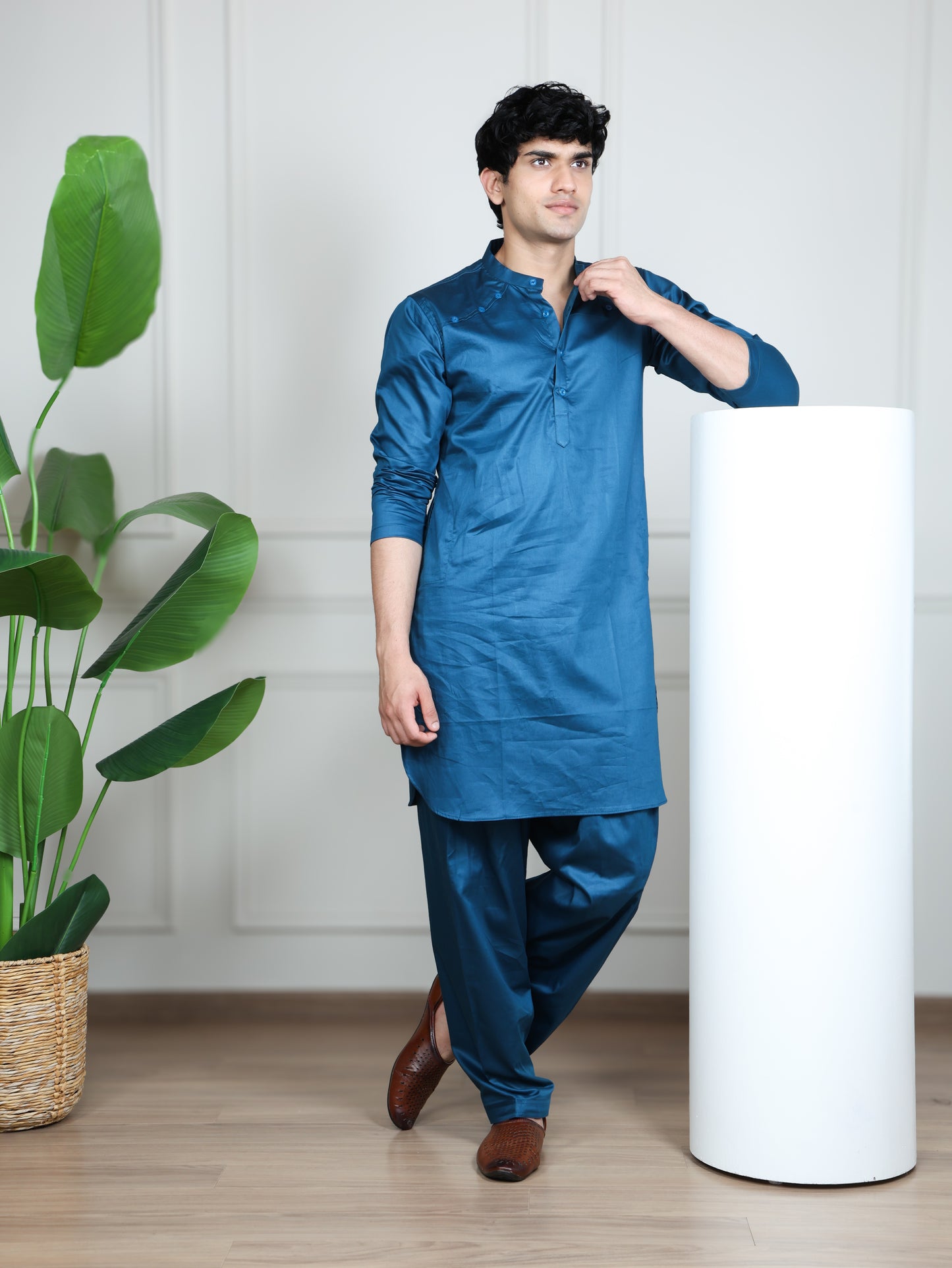 Pathani Set-Brown Blue