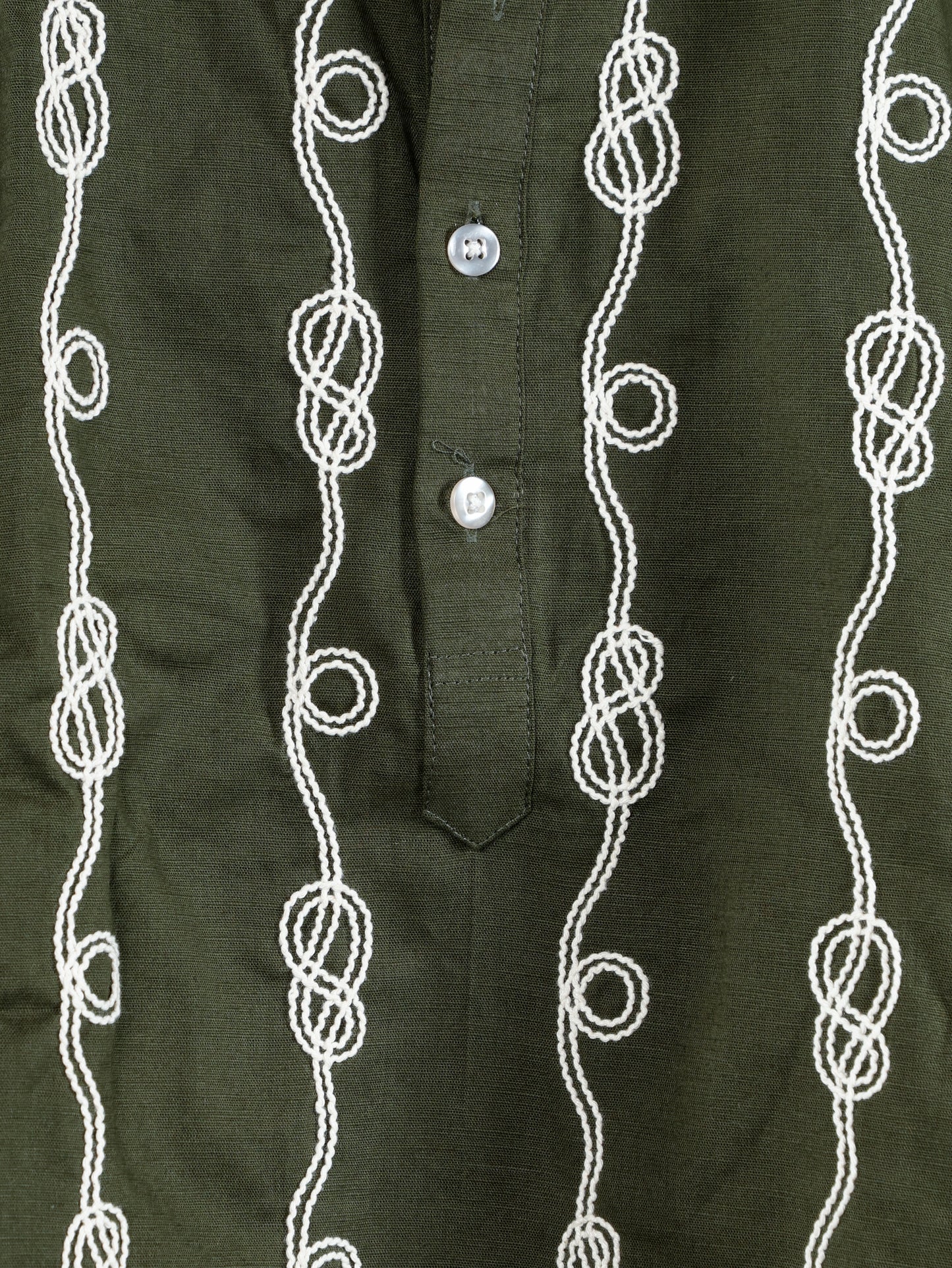 Spiral Embroidered Kurta-Pant Set-Regal Olive
