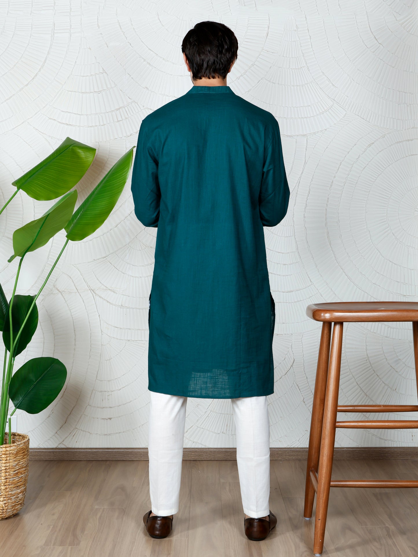 Deep Emerald Green Chikankari Kurta and Pant set