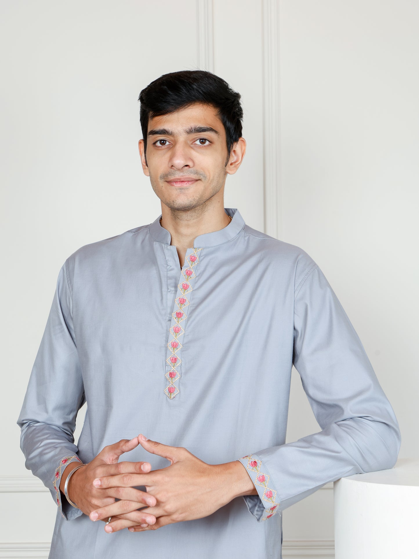 Elephant motif patckwork only kurta-Grey