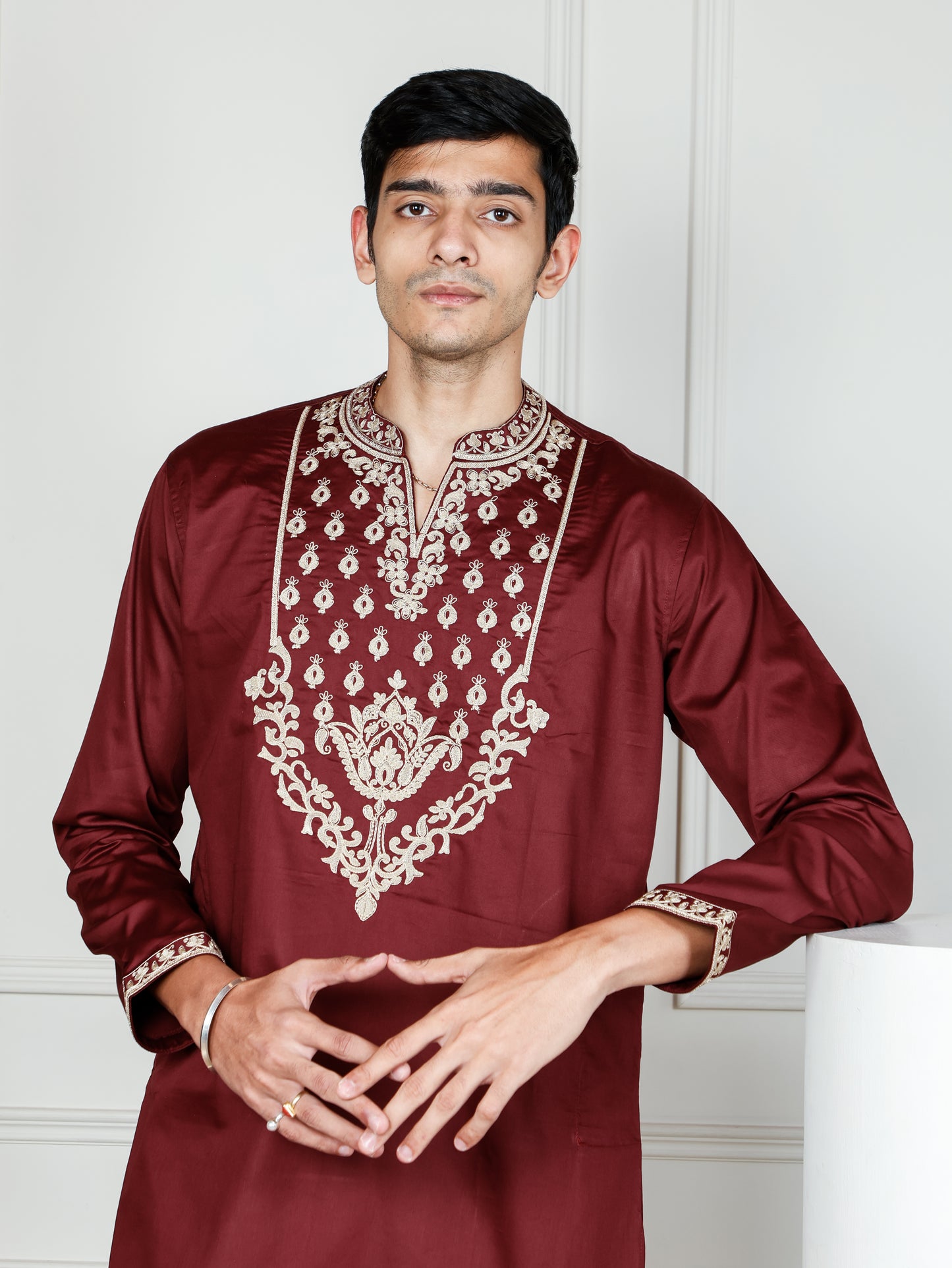 Royal Weave only  Kurta - Maroon