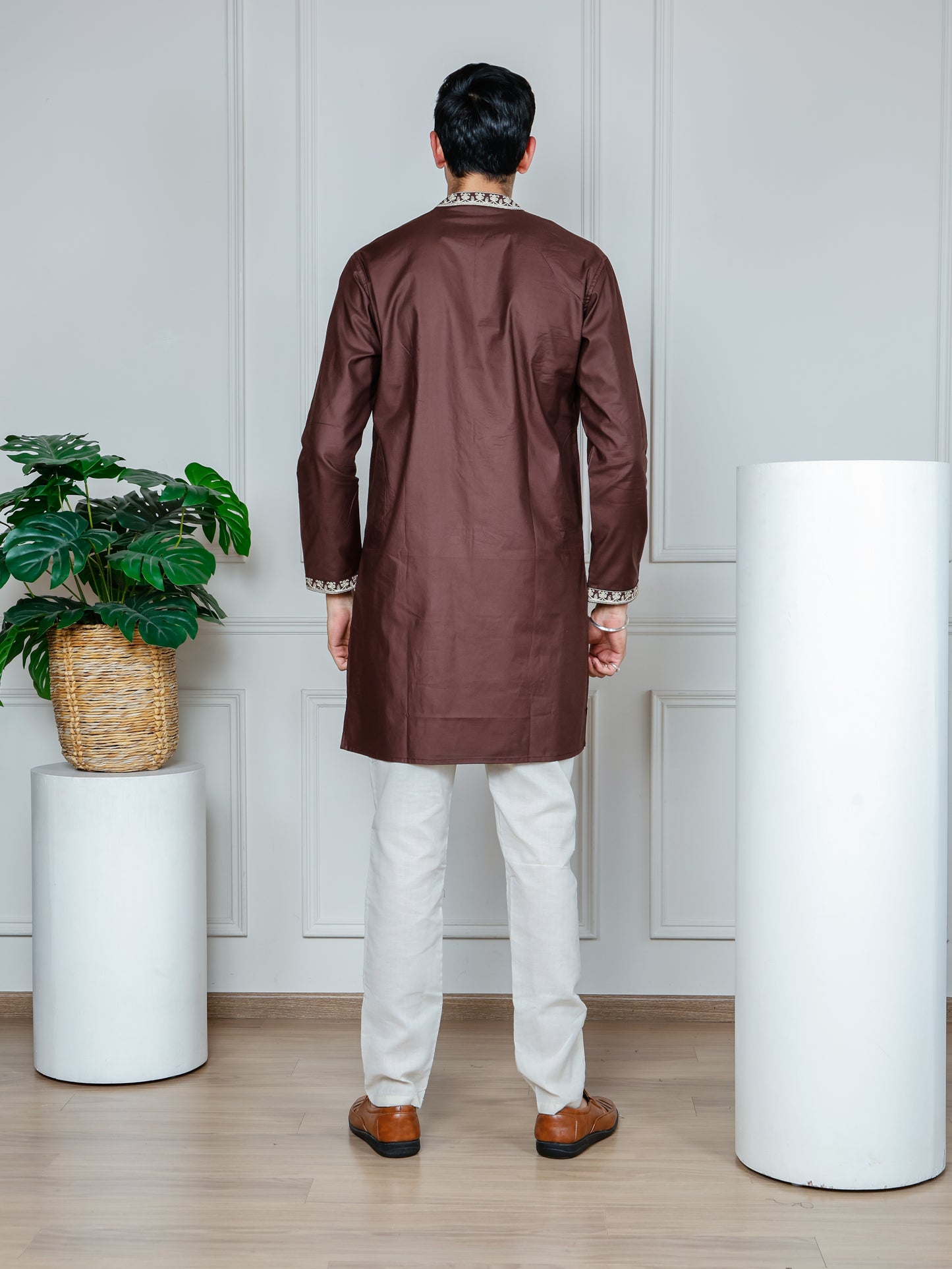 Royal Weave only Kurta - Walnut Brown