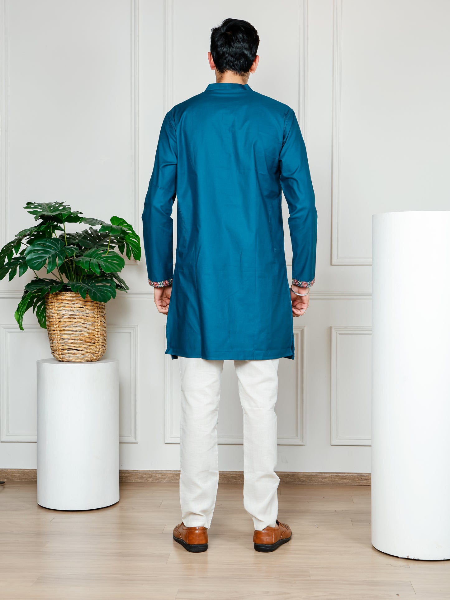 Blue Elephant Embroidered only Kurta