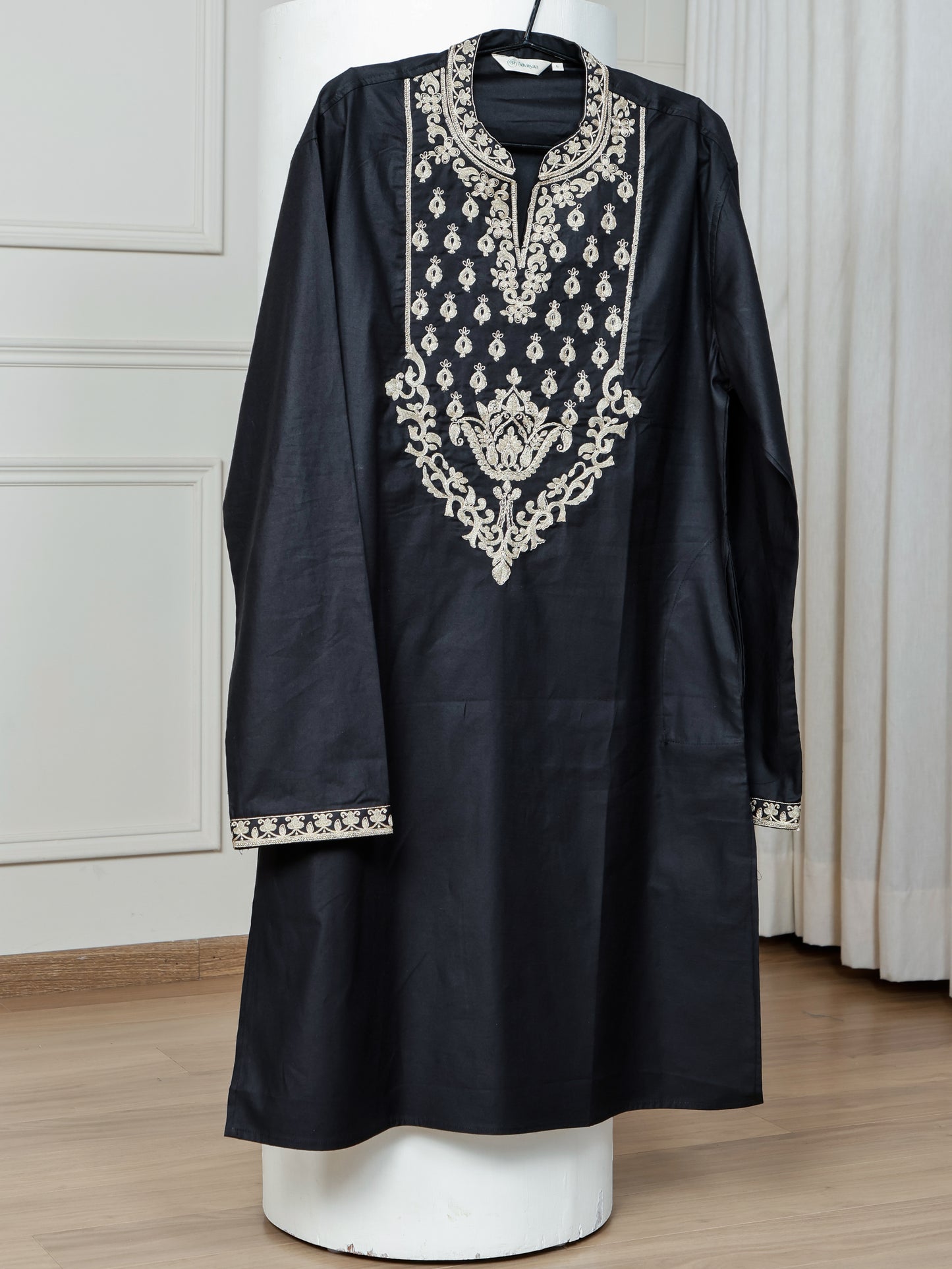Royal Weave only Kurta - Black