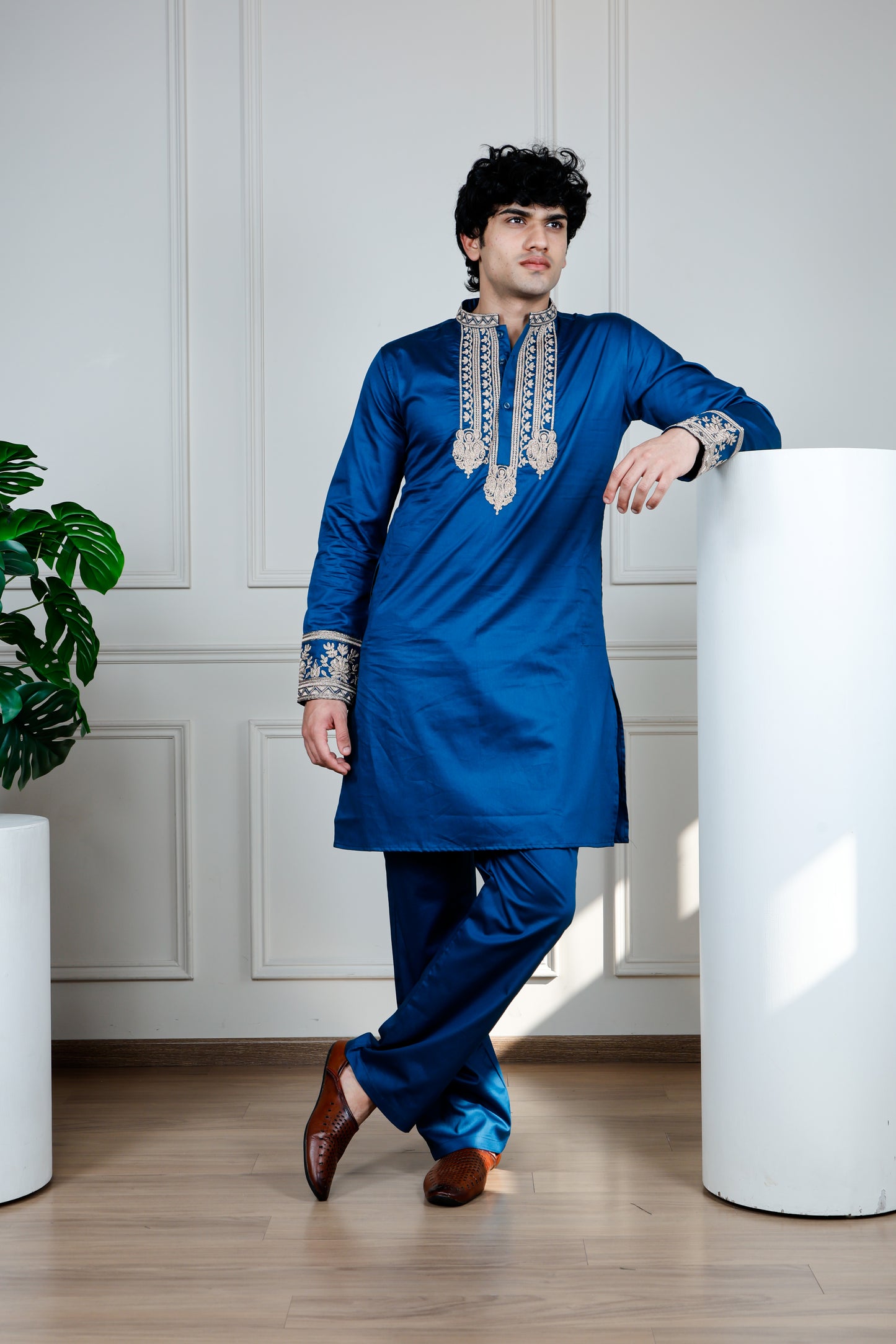 Emperor Elegance Only Kurta-Blue