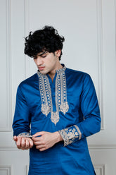Emperor Elegance Only Kurta-Blue