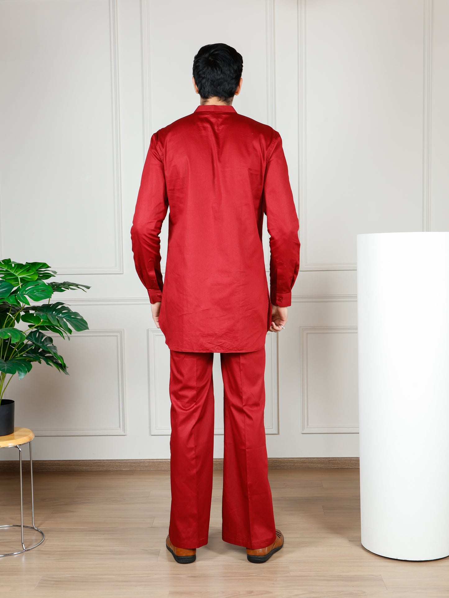 Maroon Cord Set with flared pants