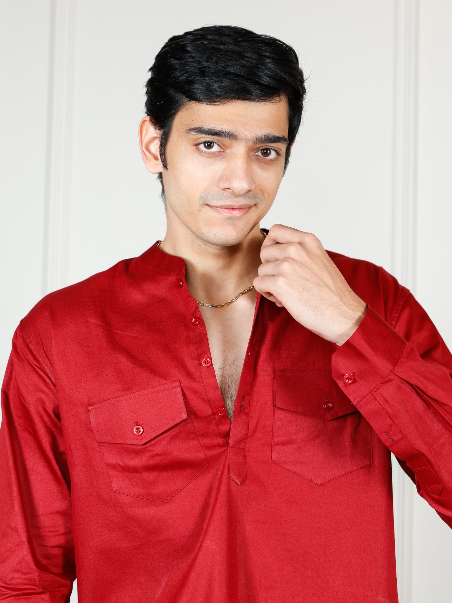 Maroon Cord Set with flared pants
