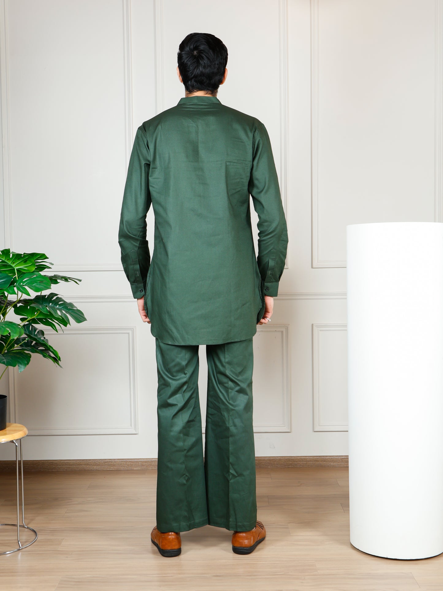 Olive Cord Set with flared pants