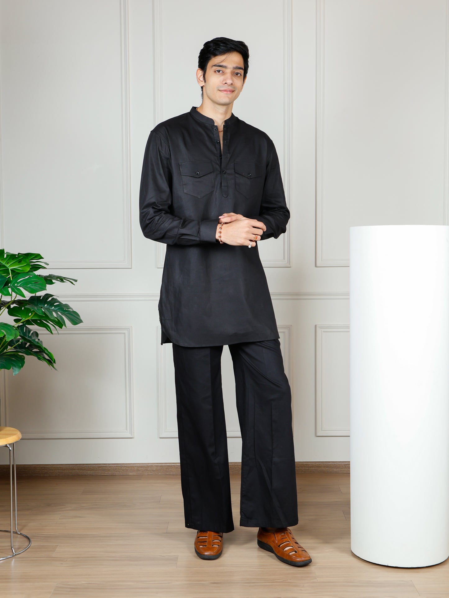 Black Cord Set with flared pants