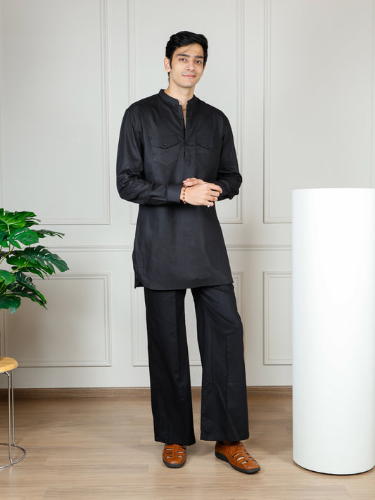 Black Cord Set with flared pants
