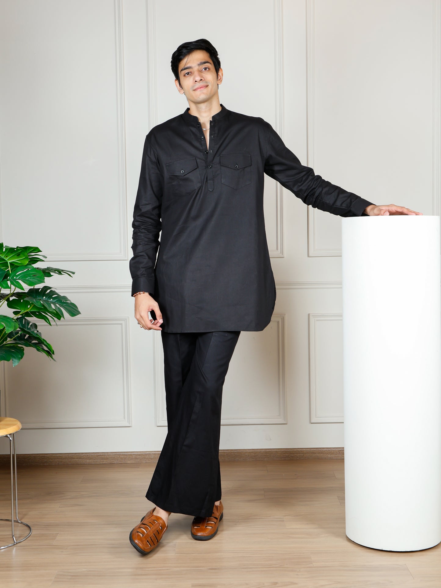 Black Cord Set with flared pants