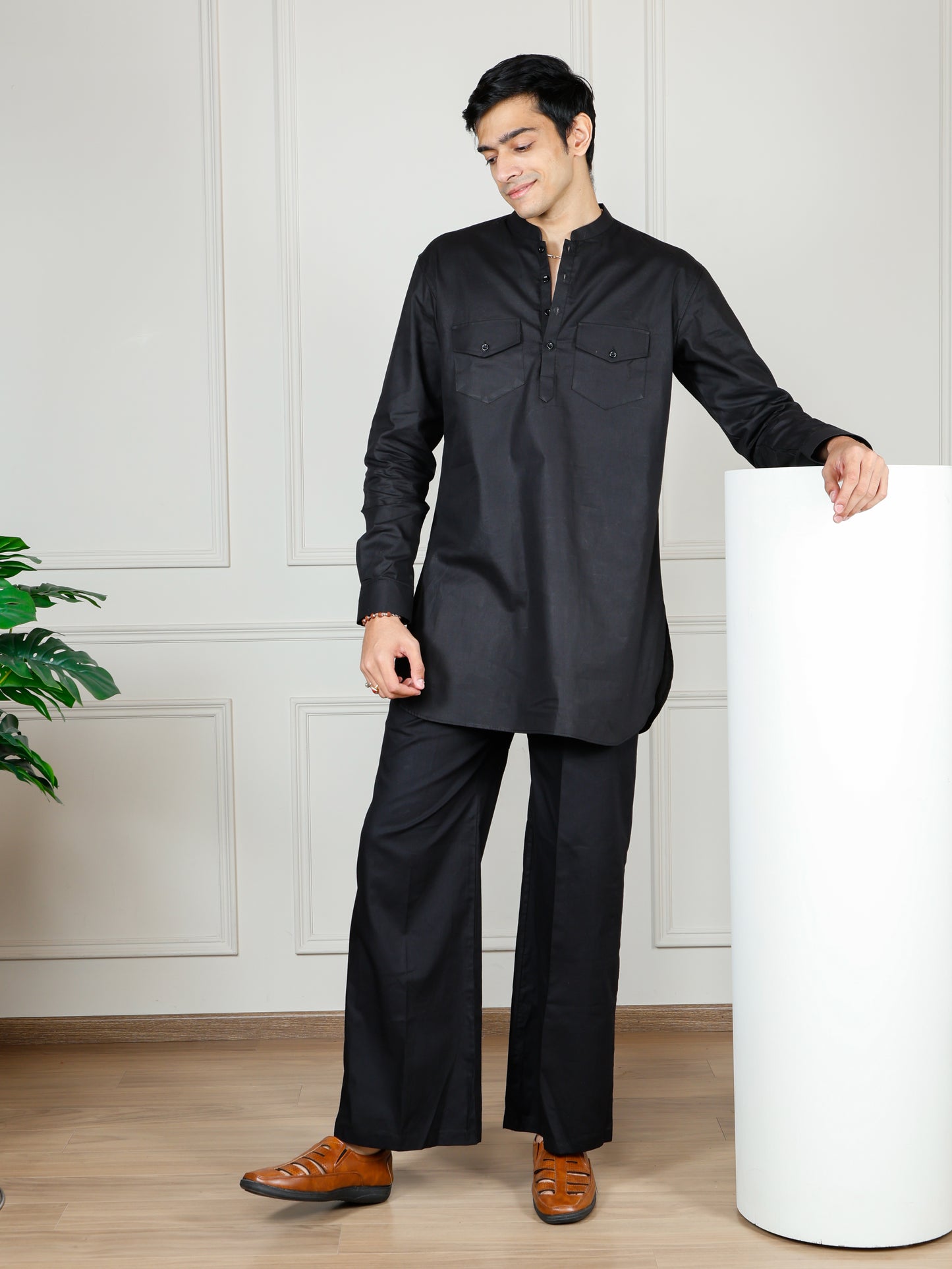 Black Cord Set with flared pants
