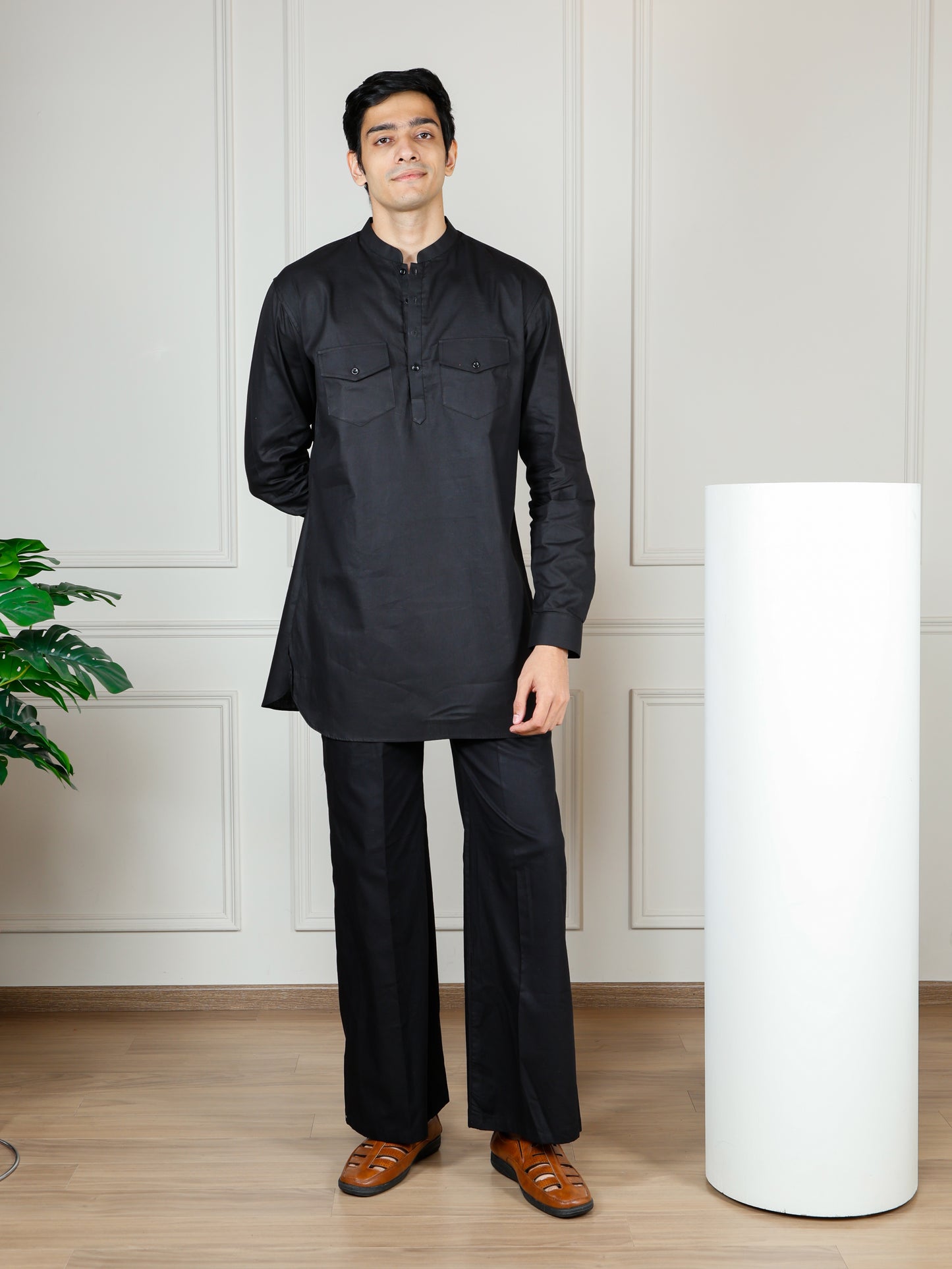 Black Cord Set with flared pants