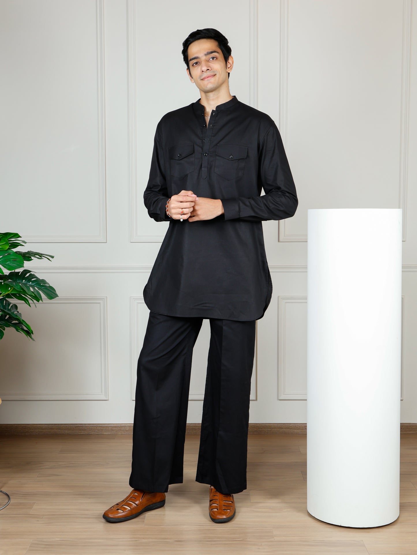 Black Cord Set with flared pants