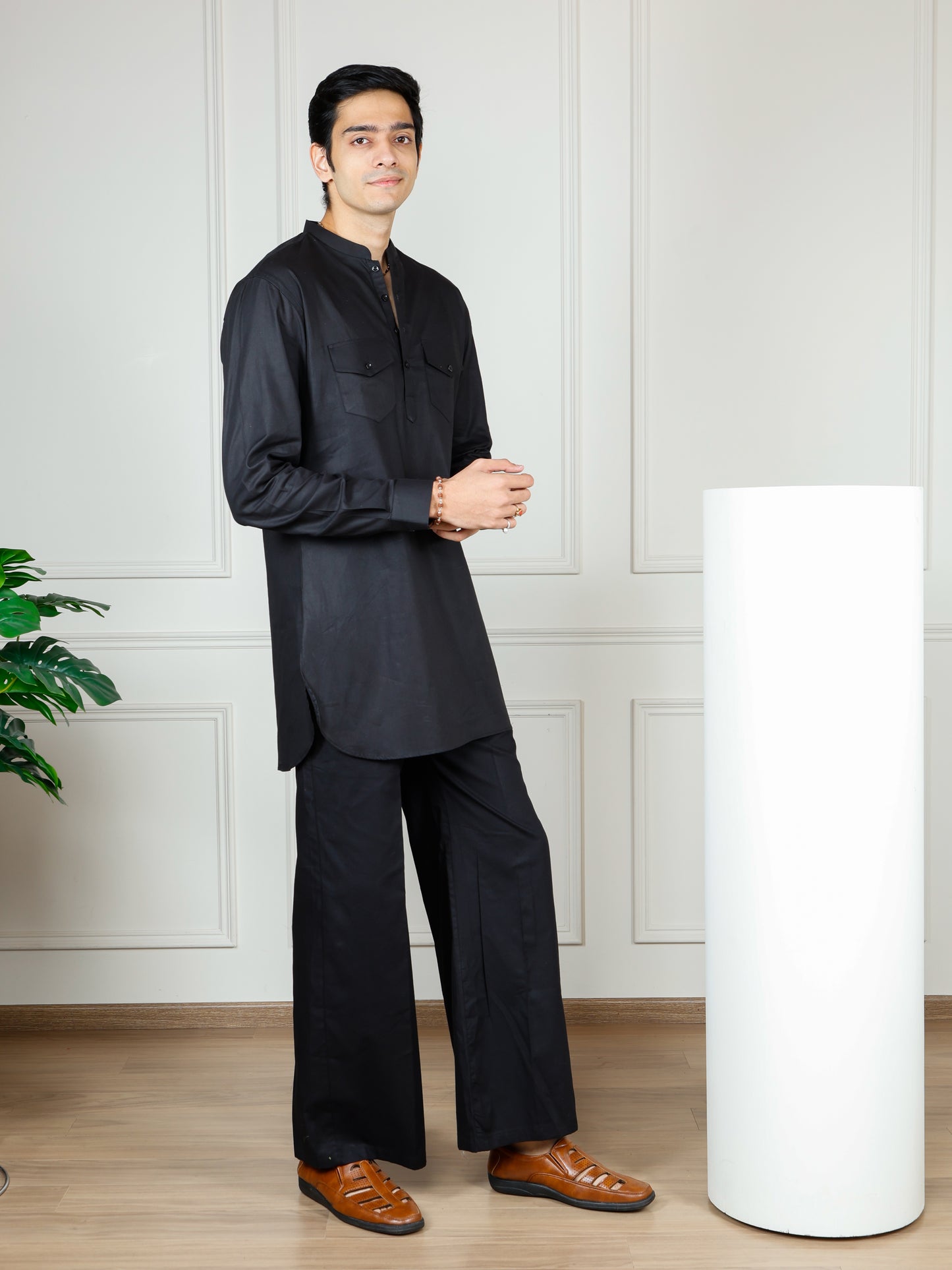 Black Cord Set with flared pants