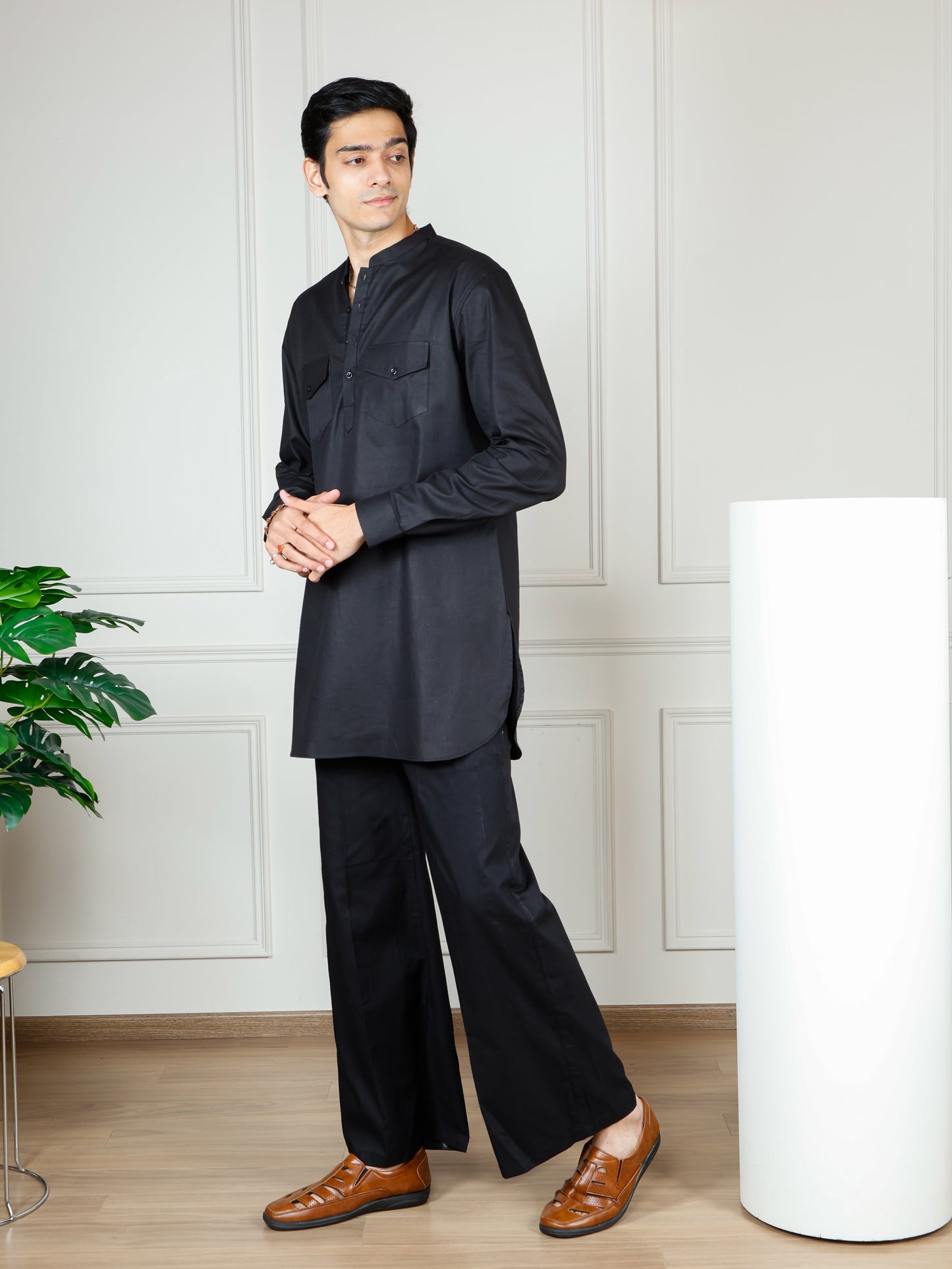 Black Cord Set with flared pants