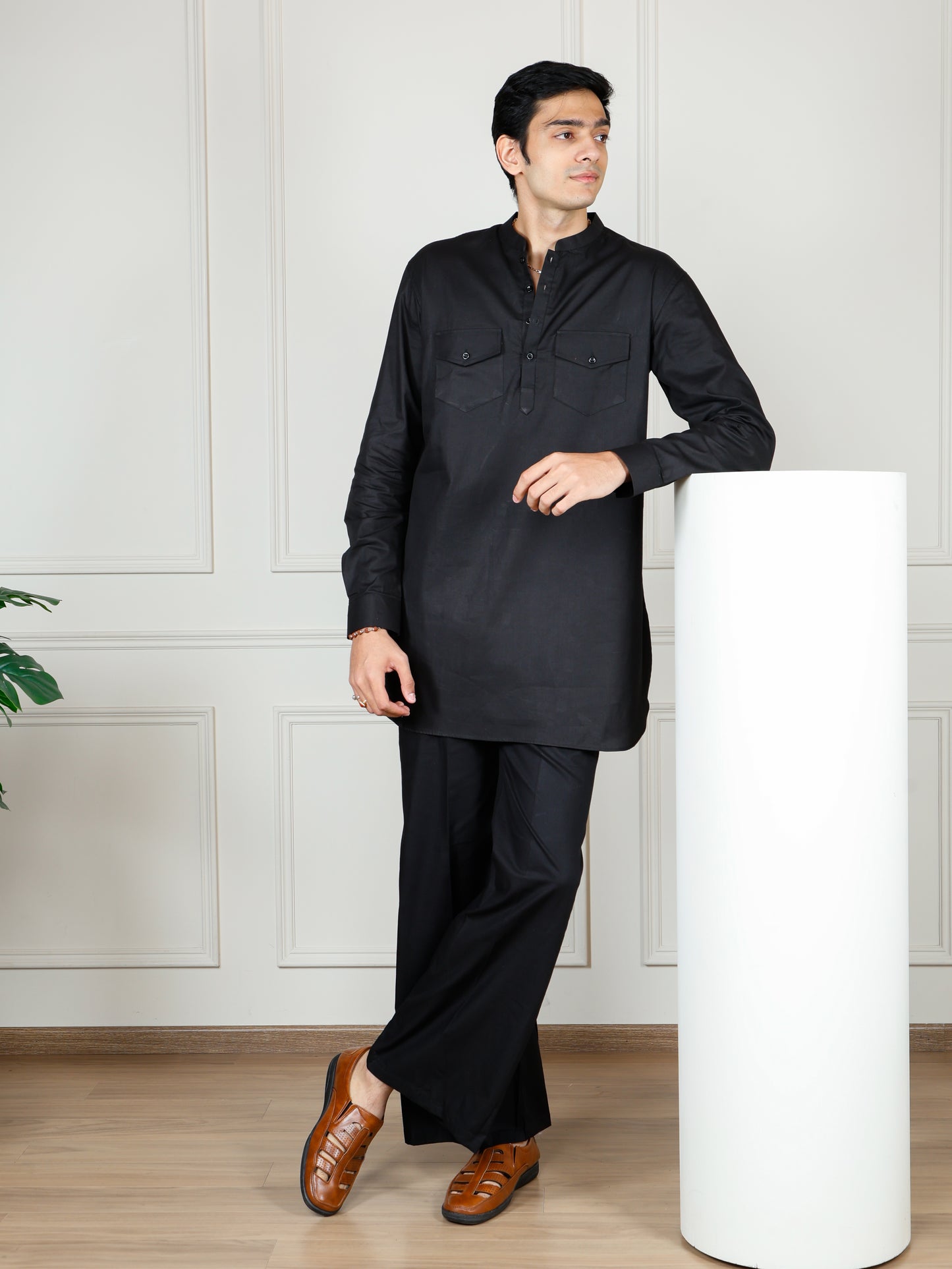Black Cord Set with flared pants