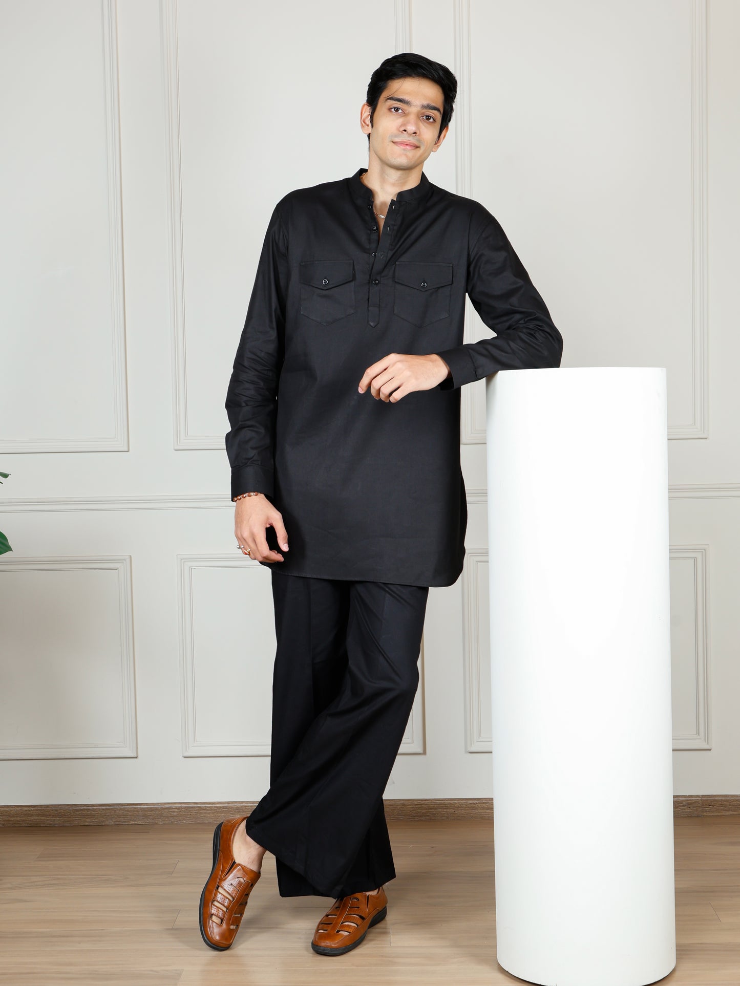 Black Cord Set with flared pants