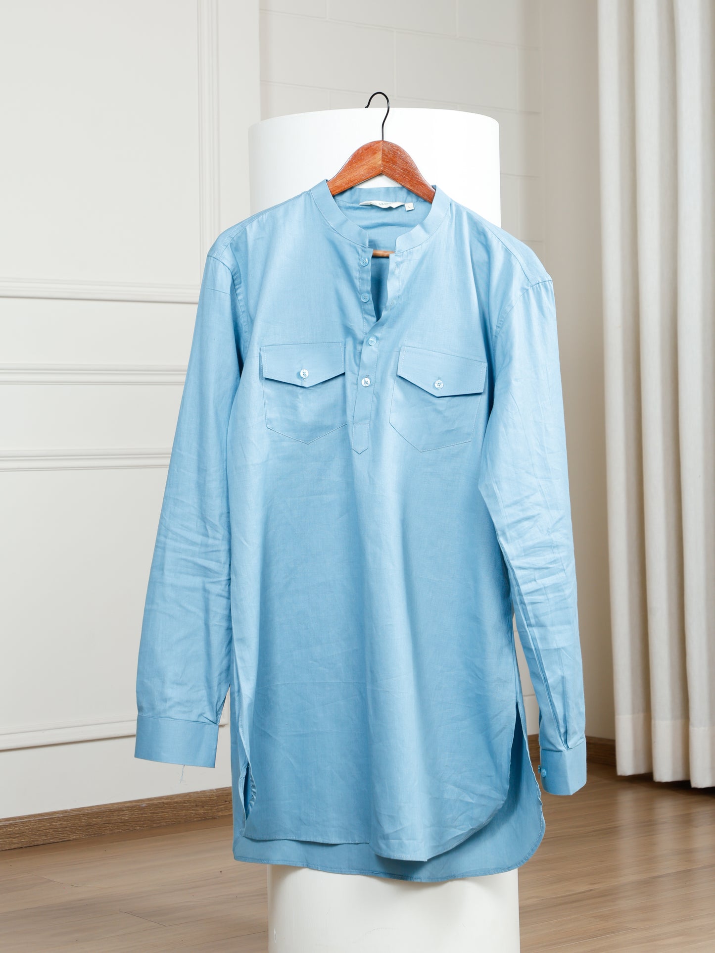 Sky Blue Cord Set with flared pants