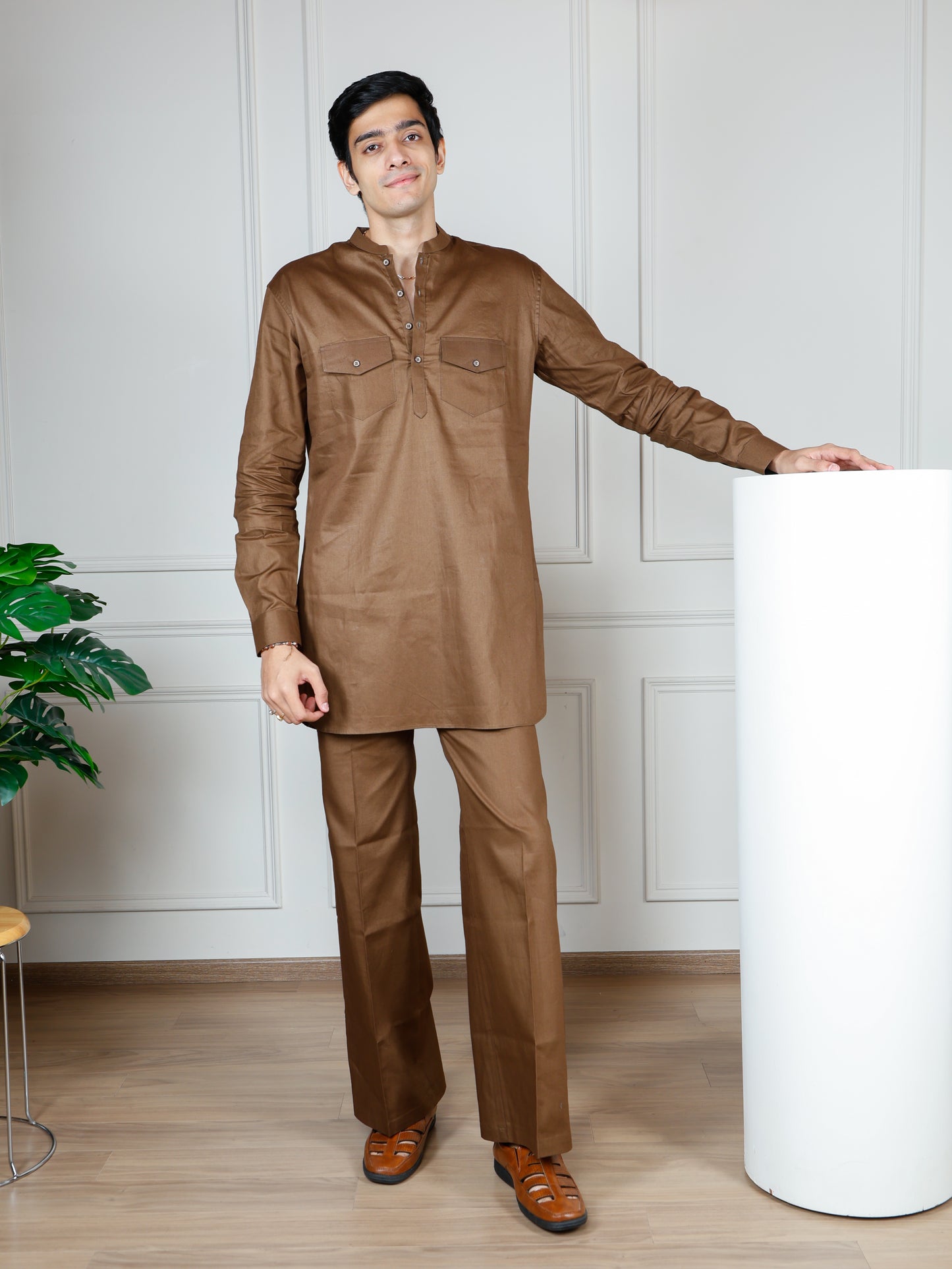 Camel Cord Set with flared pants