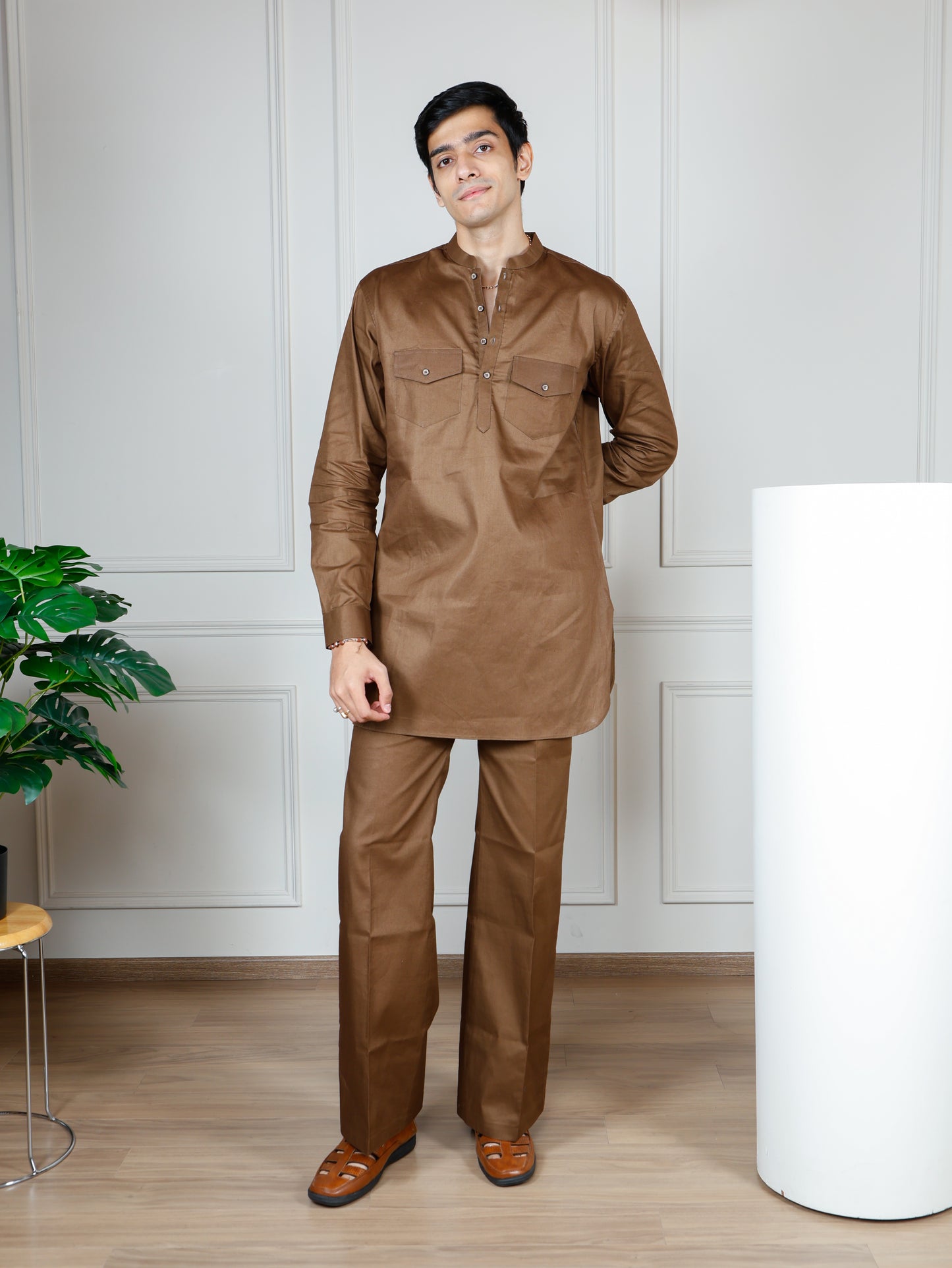 Camel Cord Set with flared pants