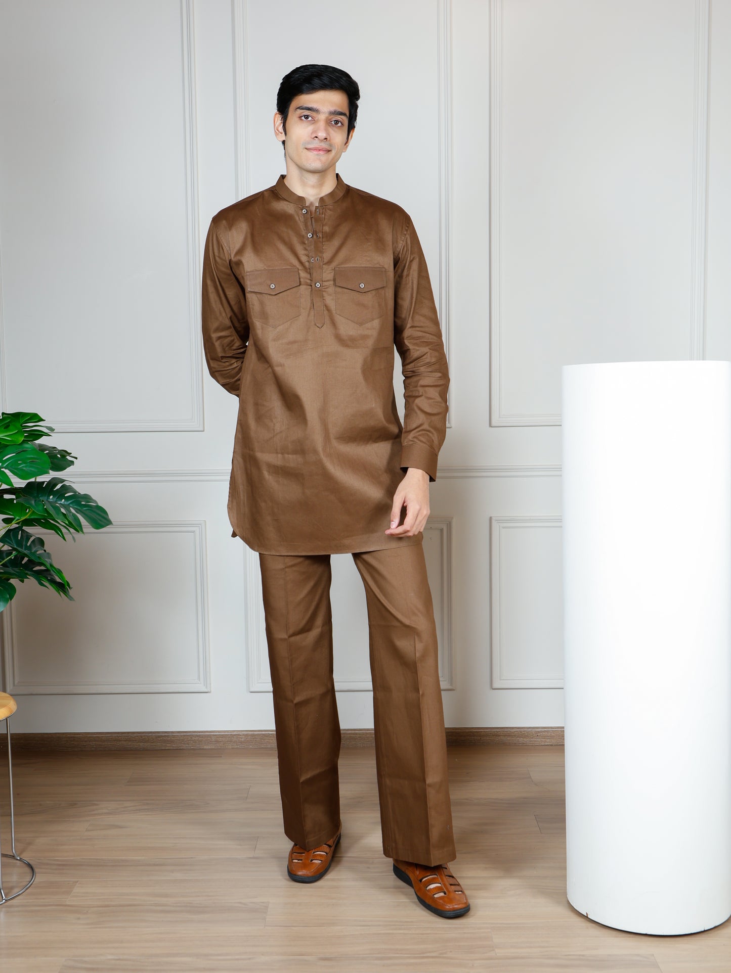 Camel Cord Set with flared pants