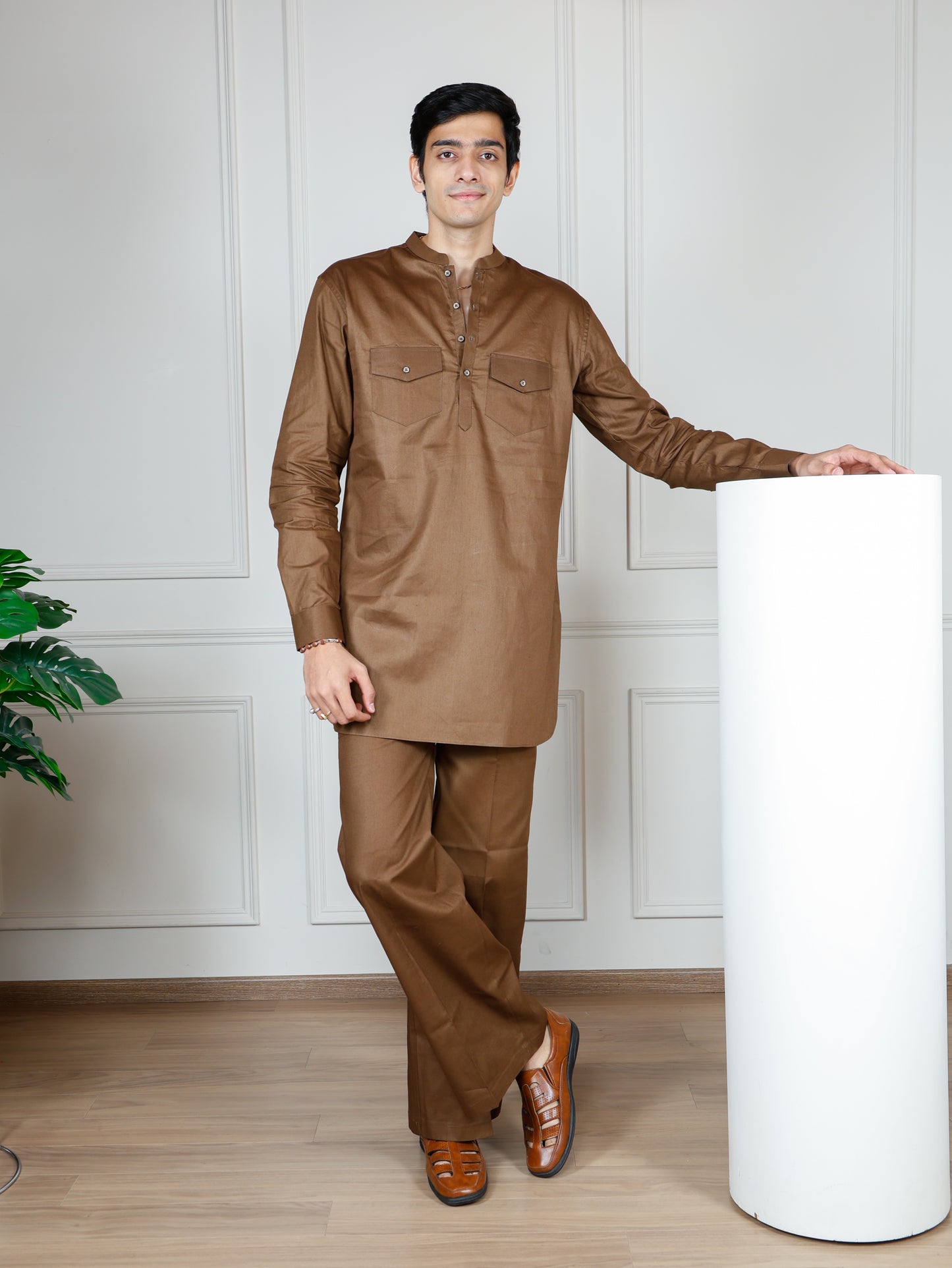 Camel Cord Set with flared pants