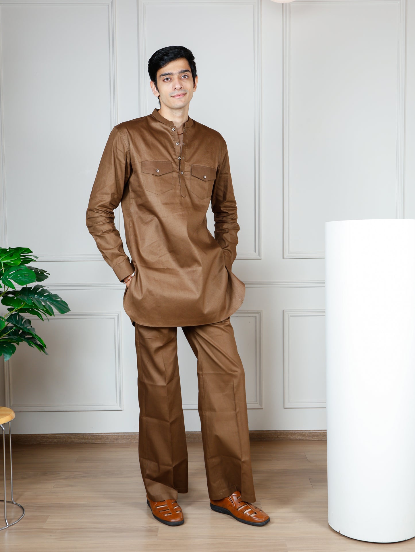 Camel Cord Set with flared pants