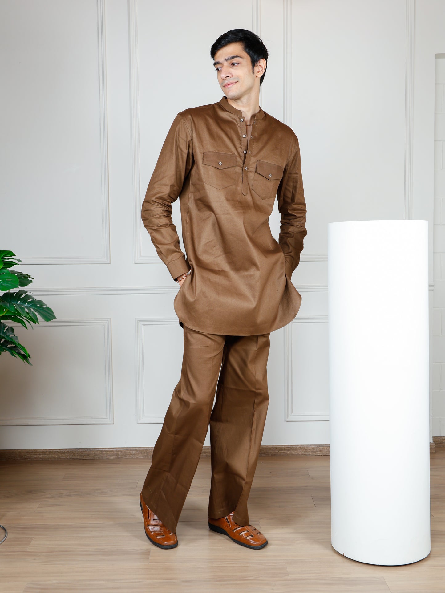 Camel Cord Set with flared pants