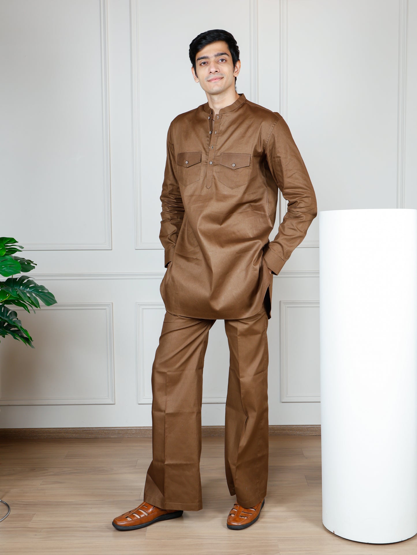 Camel Cord Set with flared pants