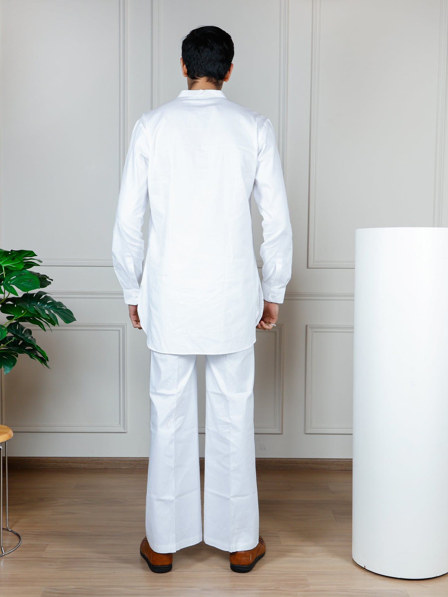 White Cord Set with flared pant